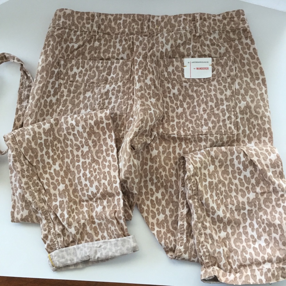 Anthropologie animal print cheetah pants tan 27 - Picture 9 of 16